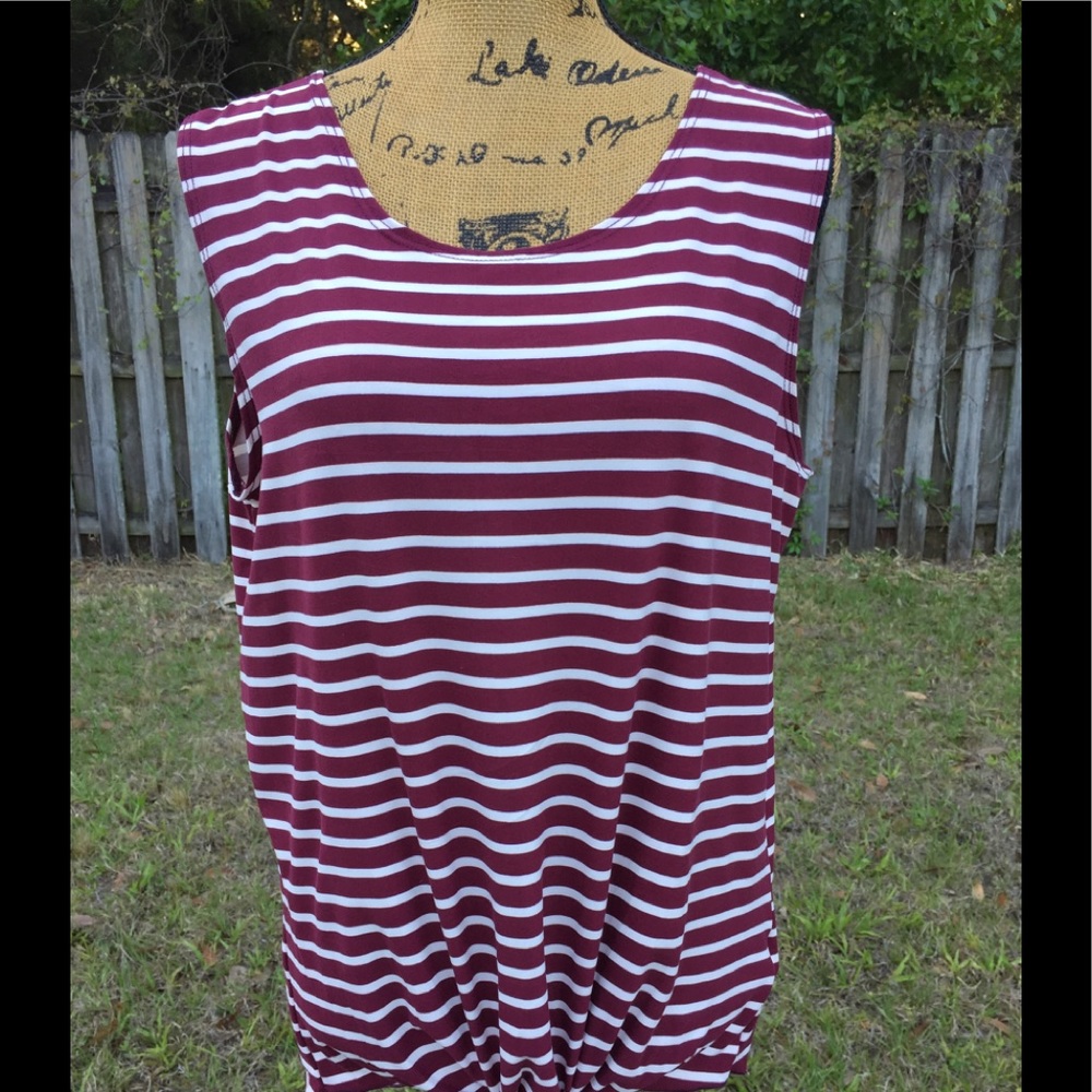 Striped tie front top